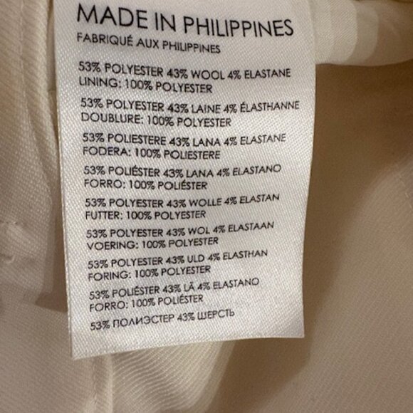 Club Monaco women's white trousers with cuff, size 4. - Picture 3 of 9